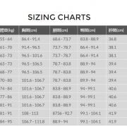 QS Wetsuit Size Chart