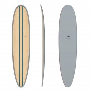 TORQ-Longboard-WOOD DESIGN-Grey bottom blue line