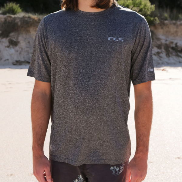 FCS Men's SS UV Surf Tee Heather Grey 1